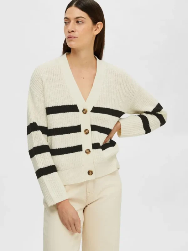 Strik>SELECTED STRIBET CARDIGAN White