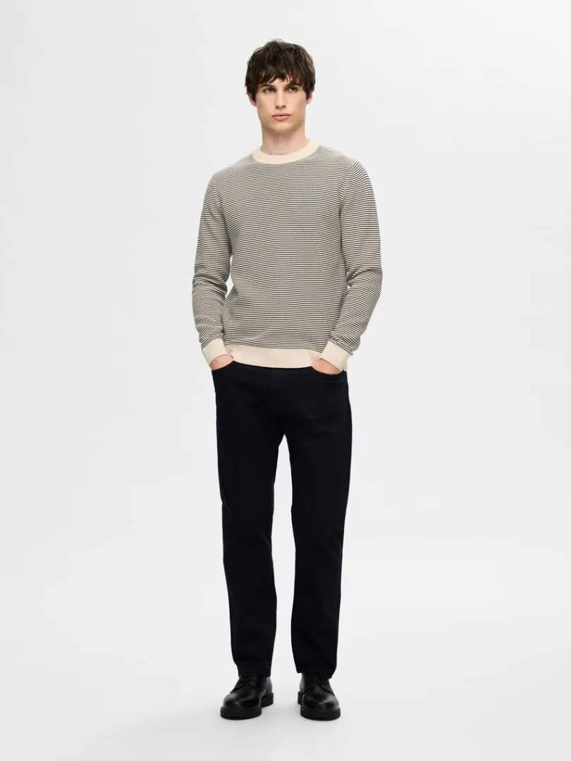 stribet_crewneck_striktrj_1.webp Strik>SELECTED STRIBET CREWNECK STRIKTRØJE Beige