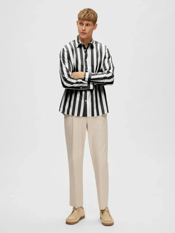 Skjorter>SELECTED STRIBET SKJORTE Black