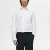 Skjorter>SELECTED STRIBET SLIM FIT SHIRT White