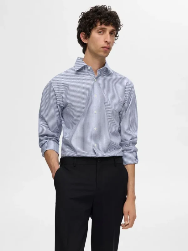 Skjorter>SELECTED STRIBET SLIM FIT SHIRT Blue