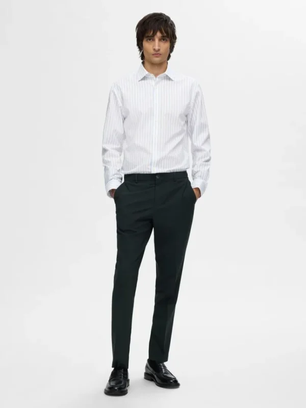 Skjorter>SELECTED STRIBET SLIM FIT SHIRT White