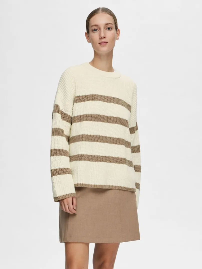 stribet_striktrje_0-5.webp Strik>SELECTED STRIBET STRIKTRØJE Beige