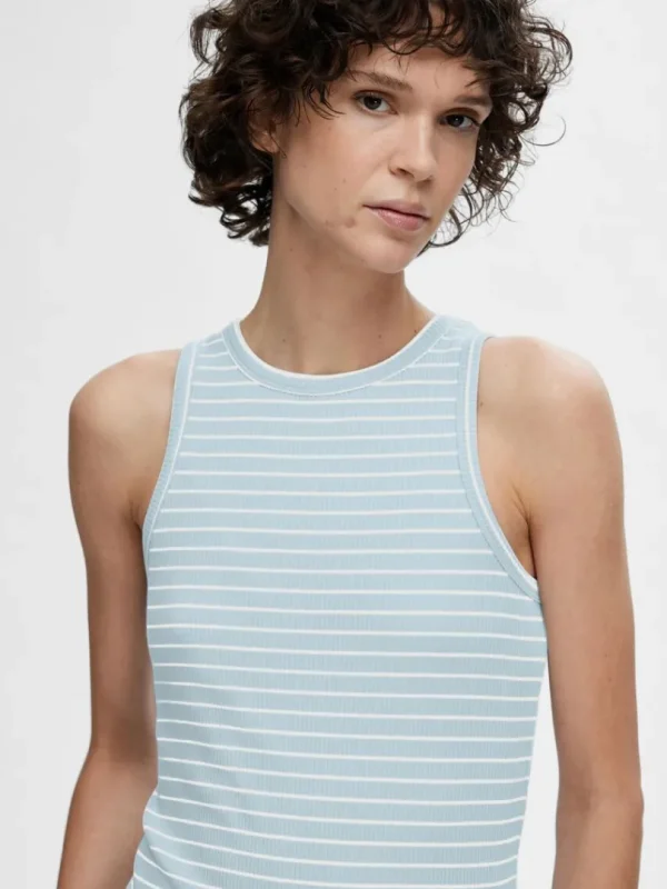 Toppe Og Bluser>SELECTED STRIBET TANKTOP Blue