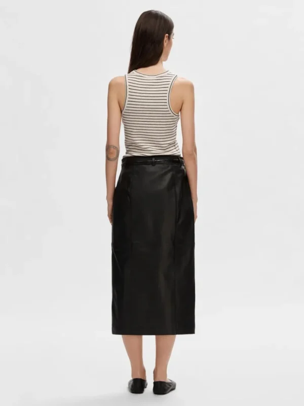 Toppe Og Bluser>SELECTED STRIBET TANKTOP Beige
