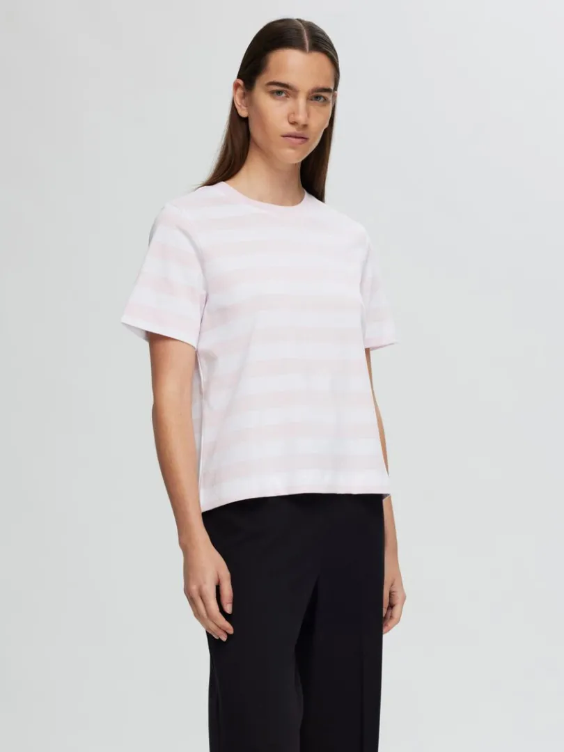 stribet_tshirt_0-2.webp T-shirts>SELECTED STRIBET T-SHIRT Pink