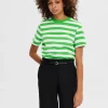 T-shirts>SELECTED STRIBET T-SHIRT Green