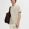 T-shirts>SELECTED STRIBET T-SHIRT Grey