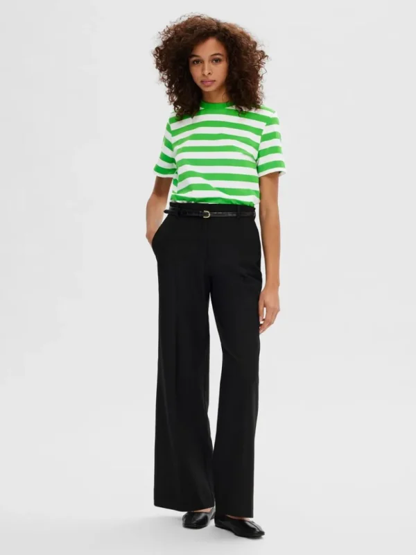 T-shirts>SELECTED STRIBET T-SHIRT Green