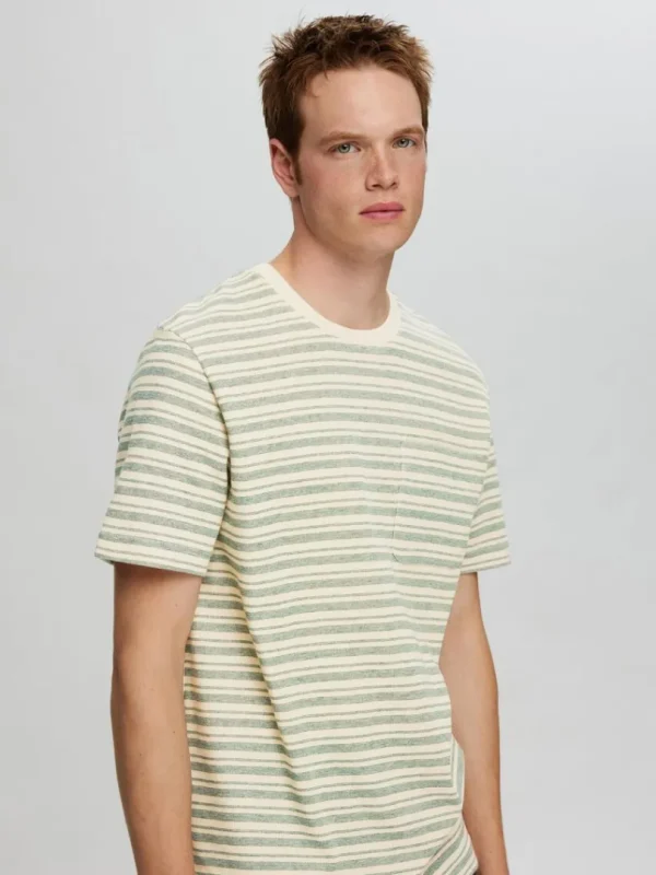 T-shirts>SELECTED STRIBET T-SHIRT Green