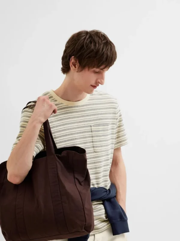 T-shirts>SELECTED STRIBET T-SHIRT Grey
