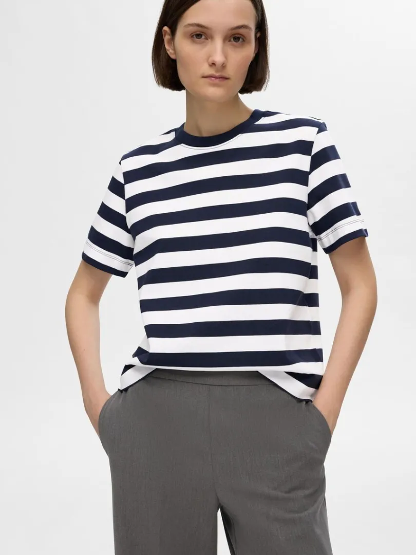stribet_tshirt_2.webp T-shirts>SELECTED STRIBET T-SHIRT Blue