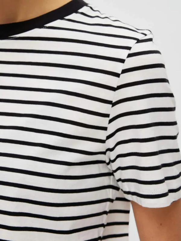 T-shirts>SELECTED STRIBET T-SHIRT Black