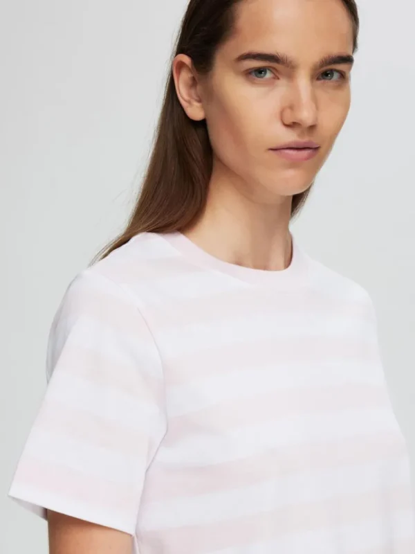 T-shirts>SELECTED STRIBET T-SHIRT Pink