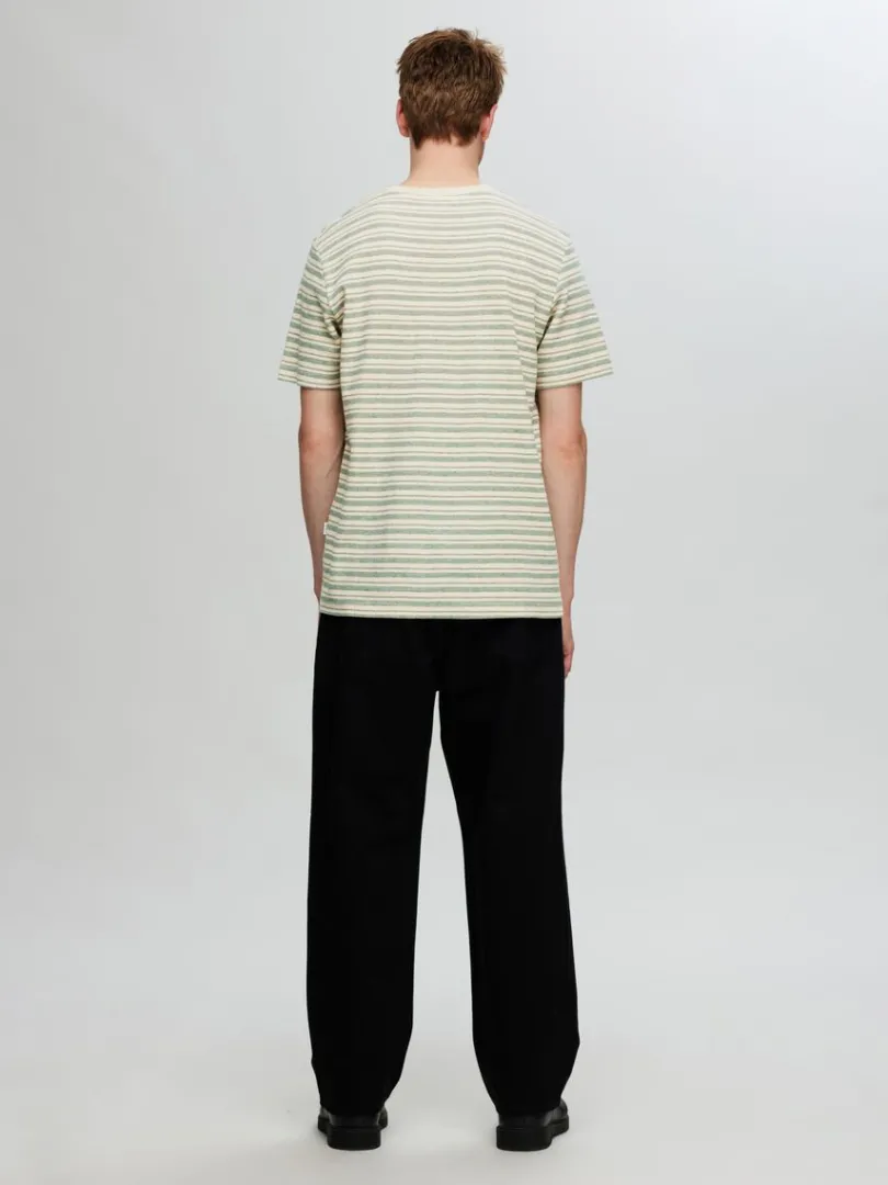 stribet_tshirt_4-4.webp T-shirts>SELECTED STRIBET T-SHIRT Green