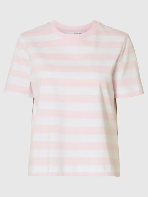 T-shirts>SELECTED STRIBET T-SHIRT Pink