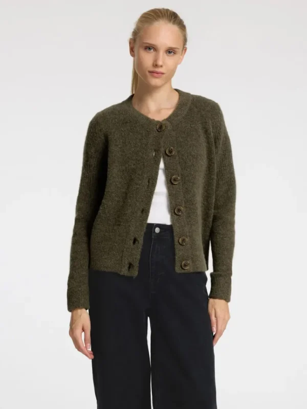 Strik>SELECTED STRIKKET CARDIGAN Green