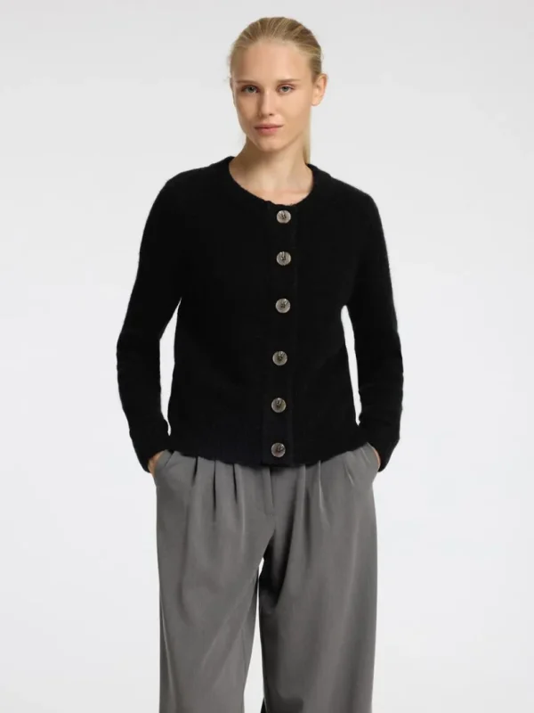 Strik>SELECTED STRIKKET CARDIGAN Black