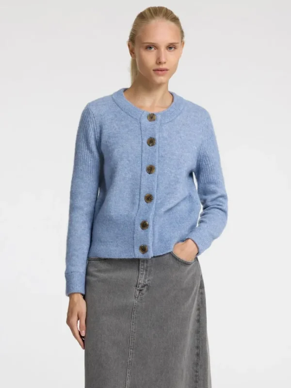 Strik>SELECTED STRIKKET CARDIGAN Blue