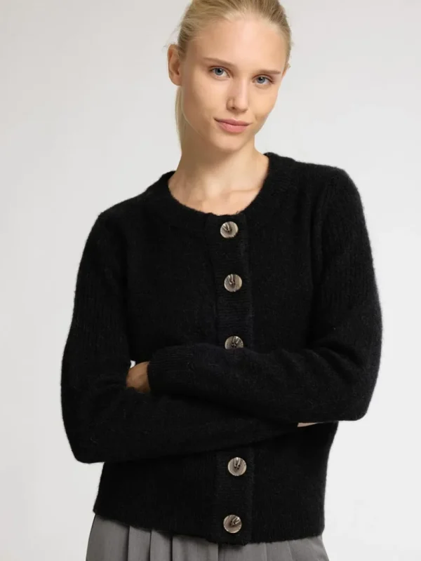 Strik>SELECTED STRIKKET CARDIGAN Black