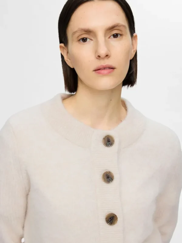Strik>SELECTED STRIKKET CARDIGAN Beige