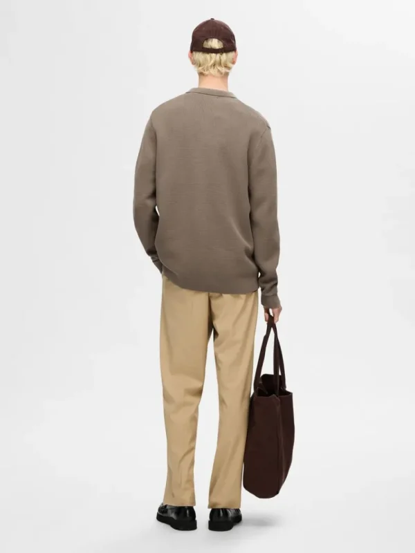 Strik>SELECTED STRIKKET CARDIGAN MED LYNLÅS Brown