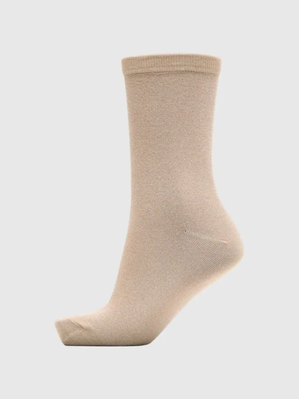 Accessories>SELECTED STRIKKET GLIMMER STRØMPER Beige