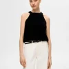 Toppe Og Bluser | Strik>SELECTED STRIKKET HALTERNECK TOP Black