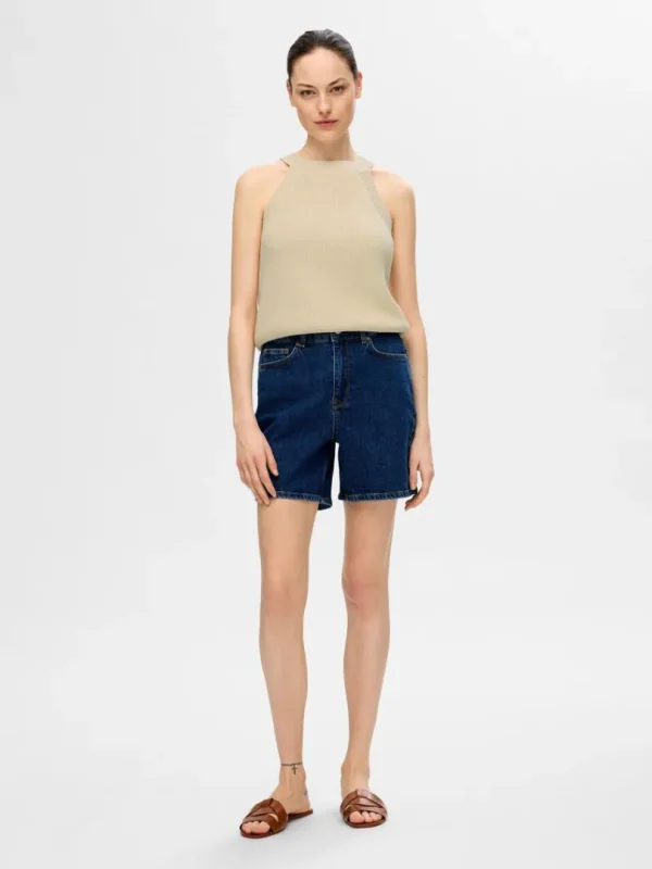 Toppe Og Bluser | Strik>SELECTED STRIKKET HALTERNECK TOP Beige