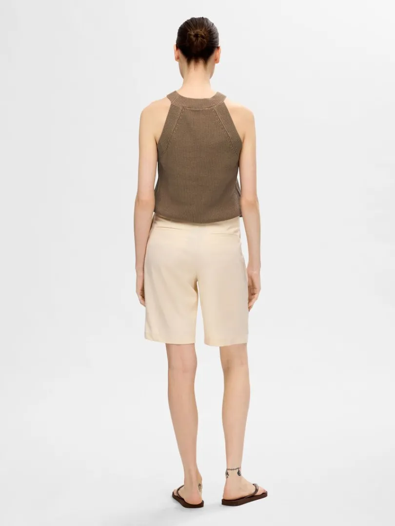 strikket_halterneck_top_4-2.webp Toppe Og Bluser | Strik>SELECTED STRIKKET HALTERNECK TOP Brown