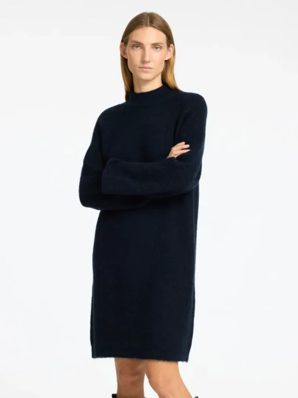Kjoler | Strik>SELECTED STRIKKET KORT KJOLE Blue
