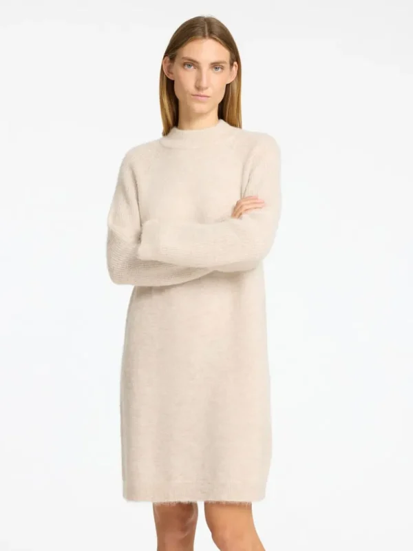 Kjoler | Strik>SELECTED STRIKKET KORT KJOLE Beige