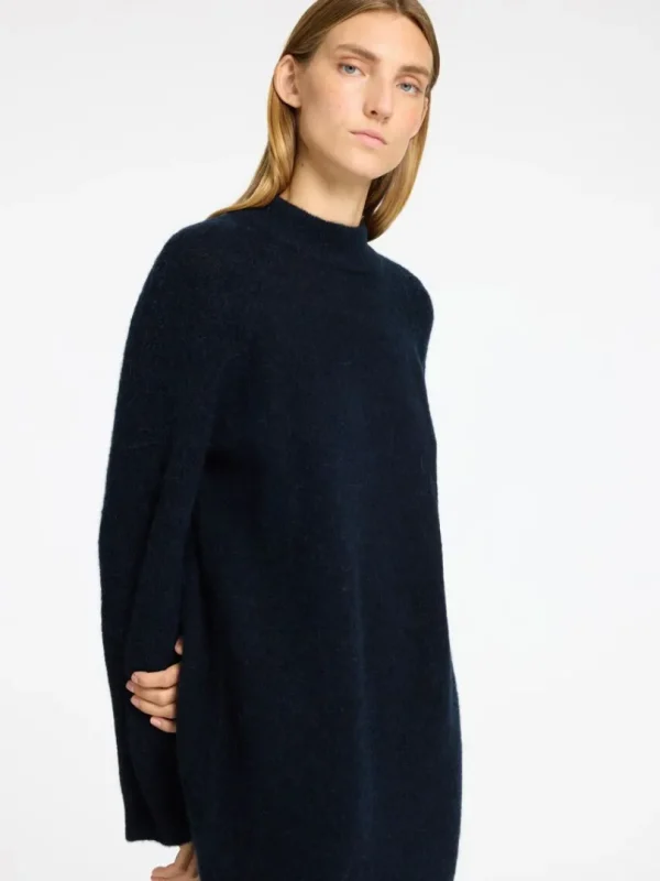 Kjoler | Strik>SELECTED STRIKKET KORT KJOLE Blue