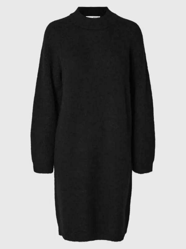 Kjoler | Strik>SELECTED STRIKKET KORT KJOLE Black