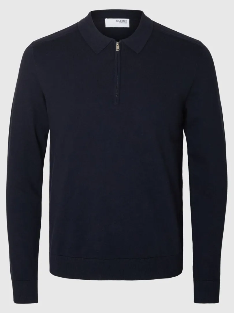 strikket_langrmet_polo_0-2.webp Strik>SELECTED STRIKKET LANGÆRMET POLO Blue