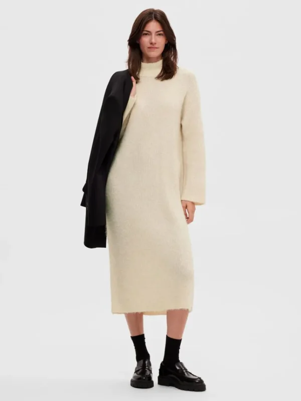 Kjoler | Strik>SELECTED STRIKKET MAXIKJOLE Beige