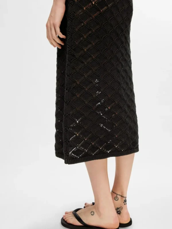 Kjoler | Strik>SELECTED STRIKKET MAXIKJOLE Black