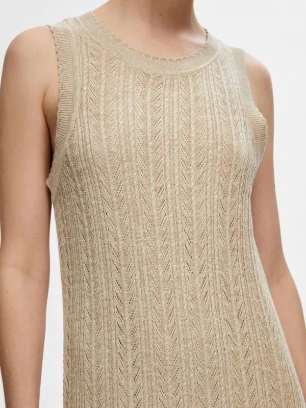Kjoler | Strik>SELECTED STRIKKET MAXIKJOLE Beige
