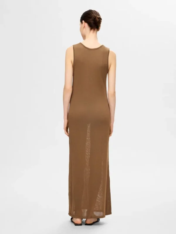 Kjoler | Strik>SELECTED STRIKKET MAXIKJOLE Brown
