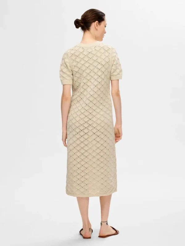 Strik | Kjoler>SELECTED STRIKKET MAXIKJOLE Beige