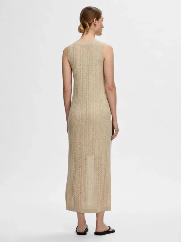 Kjoler | Strik>SELECTED STRIKKET MAXIKJOLE Beige