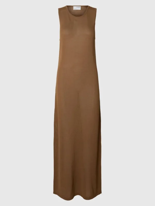 Kjoler | Strik>SELECTED STRIKKET MAXIKJOLE Brown