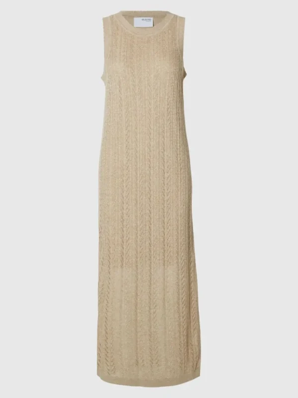 Kjoler | Strik>SELECTED STRIKKET MAXIKJOLE Beige