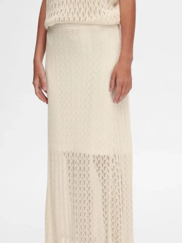 Nederdele>SELECTED STRIKKET MAXINEDERDEL Beige