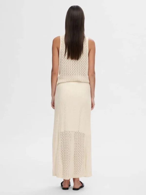 Nederdele>SELECTED STRIKKET MAXINEDERDEL Beige