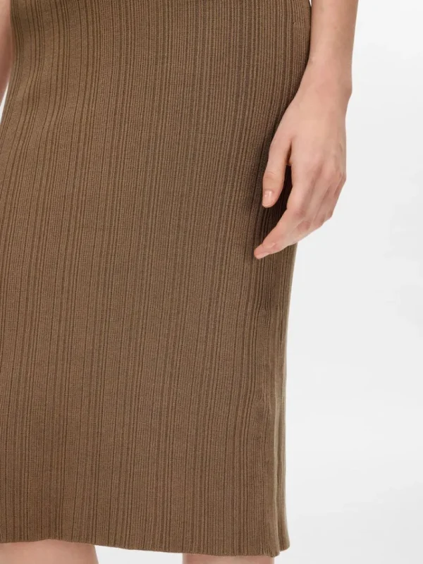 Kjoler | Strik>SELECTED STRIKKET MIDIKJOLE Brown