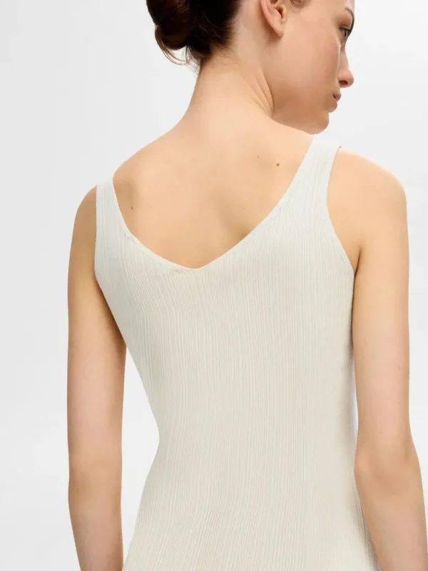 Kjoler | Strik>SELECTED STRIKKET MIDIKJOLE Beige