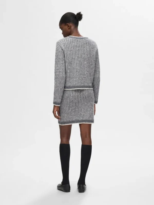 Nederdele>SELECTED STRIKKET MININEDERDEL Grey