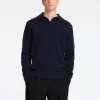 Poloer>SELECTED STRIKKET POLO Blue