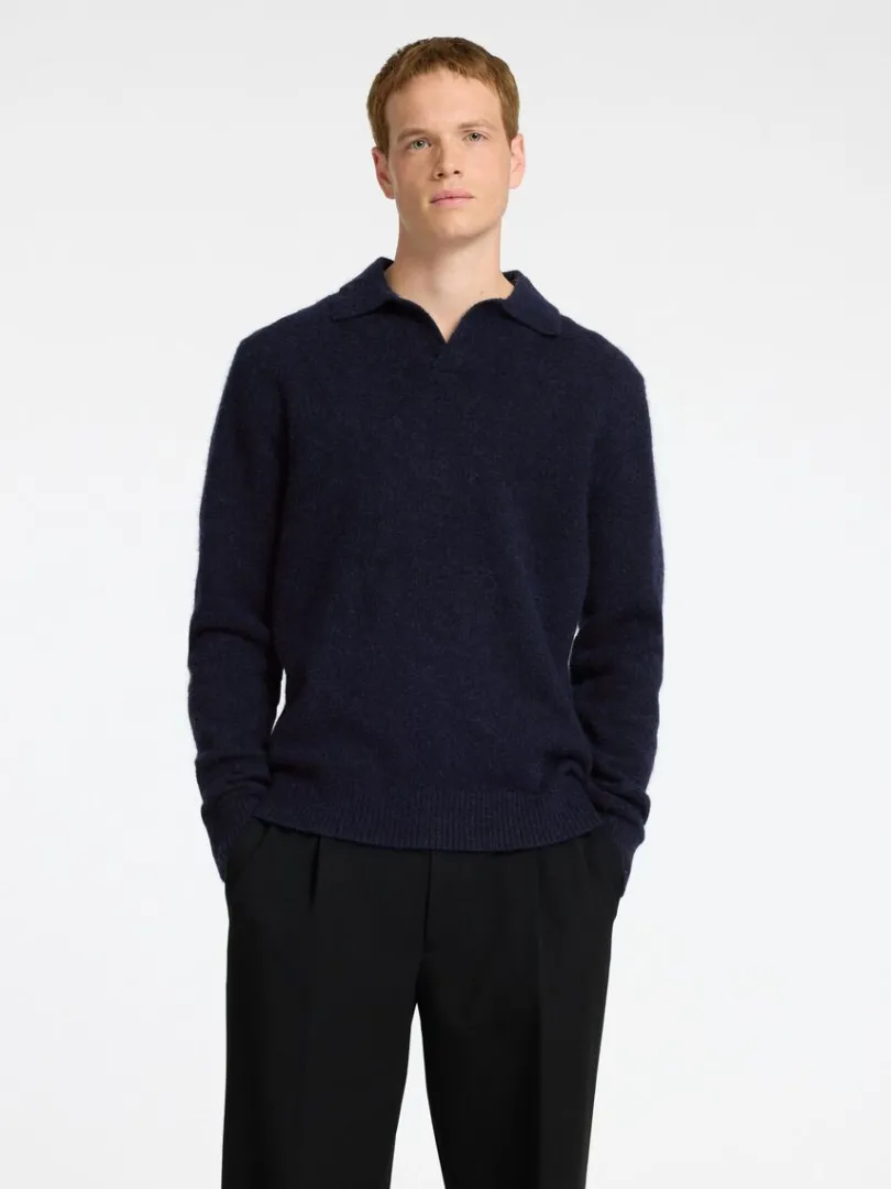 strikket_polo_0-2.webp Poloer>SELECTED STRIKKET POLO Blue